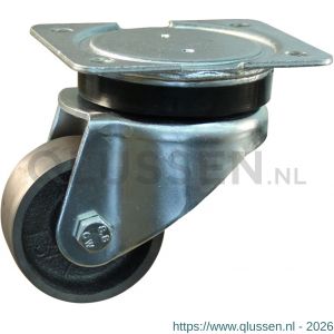 Protempo serie 45-14 zwenk transportwiel plaatbevestiging stalen gaffel gietijzeren 65 mm glijlager 245.061.146.030