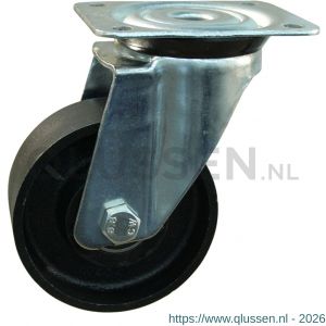 Protempo serie 45-91 zwenk transportwiel plaatbevestiging stalen gaffel gietijzeren 130 mm kogellager 245.136.916.050