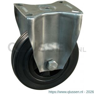 Protempo serie 01-30 bok transportwiel plaatbevestiging RVS gaffel PP velg standaard zwarte rubberen band 80 mm rollager RVS 301.089.306.000