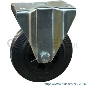 Protempo serie 01-31 bok transportwiel plaatbevestiging RVS gaffel PP velg standaard zwarte rubberen band 80 mm rollager RVS 301.089.316.000