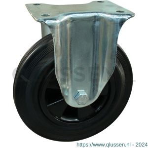 Protempo serie 01-11 bok transportwiel plaatbevestiging stalen gaffel PP velg standaard zwarte rubberen band 100 mm rollager 301.102.116.000
