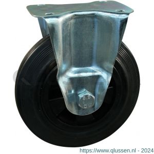 Protempo serie 01-11 bok transportwiel plaatbevestiging stalen gaffel PP velg standaard zwarte rubberen band 160 mm glijlager 301.161.116.100