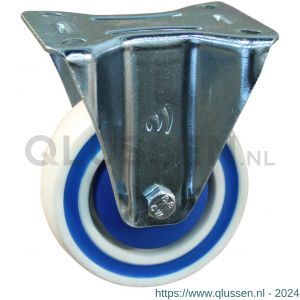 Protempo serie 09-12 bok transportwiel plaatbevestiging stalen gaffel sandwich PP velg flexible tussenlaag ± 77 shore A 100 mm kogellager 309.106.126.000