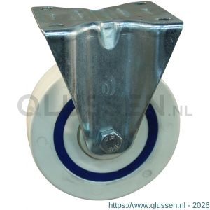 Protempo serie 09-10 bok transportwiel plaatbevestiging stalen gaffel sandwich PP velg flexible tussenlaag ± 77 shore A 125 mm kogellager 309.126.106.000