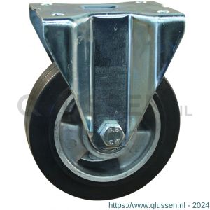 Protempo serie 10-91 bok transportwiel plaatbevestiging stalen gaffel aluminium velg zwarte elastische rubberen band ± 68 shore A 100 mm kogellager 310.106.916.000