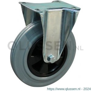 Protempo serie 11-12 bok transportwiel plaatbevestiging stalen gaffel PP velg standaard grijze rubberen band 160 mm rollager 311.162.126.000