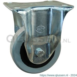 Protempo serie 14-19 bok transportwiel plaatbevestiging stalen gaffel zwarte PA velg grijze elastische rubberen band ± 65 shore A 80 mm kogellager 314.086.146.000