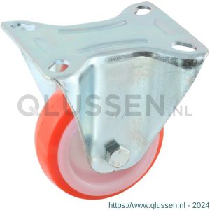 Protempo serie 27-12 bok transportwiel plaatbevestiging stalen gaffel witte PA velg rode TPU band ± 97 shore A 80 mm glijlager 327.081.126.000