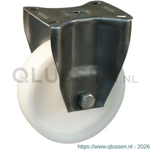 Protempo serie 34-30 bok transportwiel plaatbevestiging RVS gaffel naturel PP (of PA) 80 mm glijlager 334.081.306.030