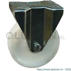 Protempo serie 34-31 bok transportwiel plaatbevestiging RVS gaffel naturel PP (of PA) 80 mm glijlager 334.081.316.030