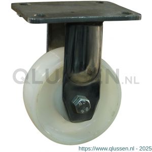 Protempo serie 34-32 bok transportwiel plaatbevestiging RVS gaffel naturel PP (of PA) 150 mm rollager RVS 334.159.326.100