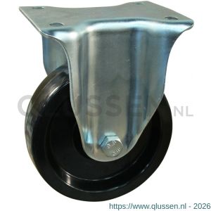 Protempo serie 35-14 bok transportwiel plaatbevestiging stalen gaffel zwart hittebestendig van Ditherm 150 mm glijlager 335.151.146.000