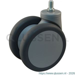 Protempo serie 55-74 zwenk apparatenwiel draadstift M10 PA gaffel grijze PA velg PU band 100 mm glijlager 455.101.744.000