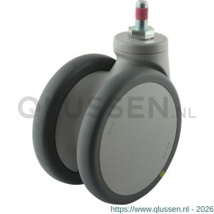 Protempo serie 55-75 zwenk apparatenwiel draadstift M10 PA gaffel grijze PA velg PU band 125 mm kogellager 455.126.754.012