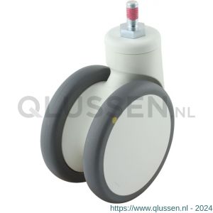 Protempo serie 55-77 zwenk apparatenwiel draadstift M10 PA gaffel grijze PA velg PU band 125 mm kogellager 455.126.774.112