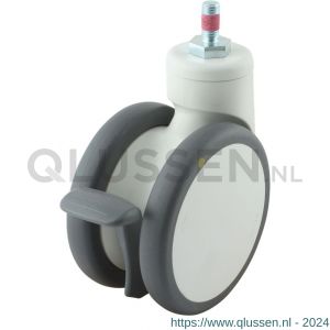 Protempo serie 55-77 zwenk apparatenwiel draadstift M10 PA gaffel grijze PA velg PU band 125 mm kogellager 455.126.774.812