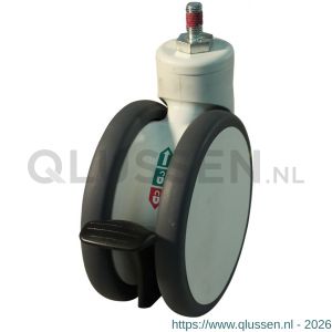 Protempo serie 55-77 zwenk apparatenwiel draadstift M10 PA gaffel grijze PA velg PU band 150 mm kogellager 455.156.774.912
