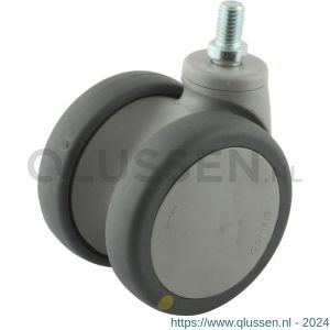 Protempo serie 55-75 zwenk apparatenwiel draadstift M10 PA gaffel grijze PA velg PU band 65 mm glijlager 455.651.754.000