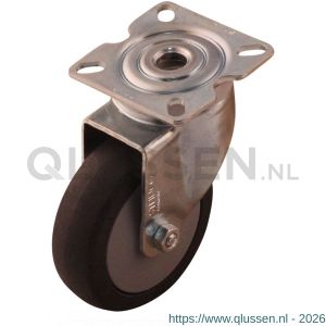 Protempo serie 64-40 zwenk apparatenwiel plaatbevestiging stalen gaffel grijs TPE 75 mm glijlager 464.751.406.000