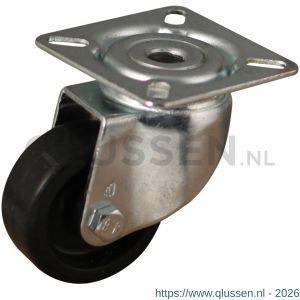 Protempo serie 65-60 zwenk apparatenwiel plaatbevestiging stalen gaffel zwart PA 50 mm glijlager 465.501.606.000