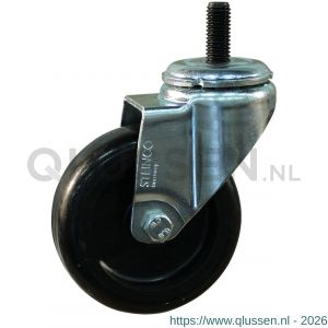 Protempo serie 65-40 zwenk apparatenwiel draadstift M10 stalen gaffel zwart PA 75 mm glijlager 465.751.404.020