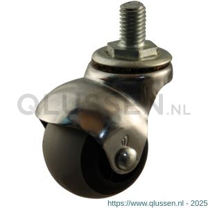 Protempo serie 66-54 zwenk apparatenwiel draadstift M10 stalen gaffel grijze PA velg TPE band 40 mm glijlager 466.401.544.000