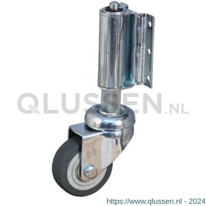 Protempo serie 68-60 zwenk apparatenwiel plaatbevestiging stalen gaffel grijze PA velg TPE band 50 mm kogellager 468.506.606.099