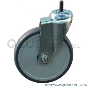 Protempo serie 74-51 zwenk apparatenwiel draadstift M10 stalen gaffel grijze PA velg TPU band 150 mm kogellager 474.156.514.000