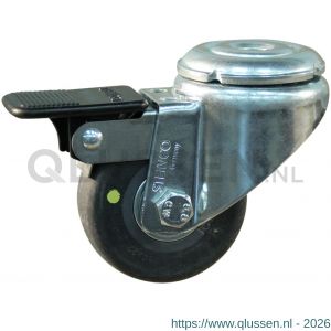 Protempo serie 93-40 zwenk apparatenwiel boutgat enkele rem stalen gaffel PP velg electrisch geleidend loopvlak 50 mm kogellager 493.506.400.600