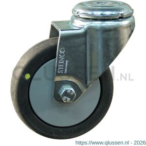 Protempo serie 93-40 zwenk apparatenwiel boutgat stalen gaffel PP velg electrisch geleidend loopvlak 75 mm kogellager 493.756.400.000