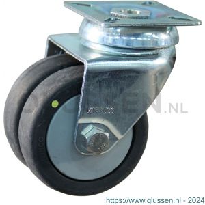 Protempo serie 93-42 zwenk apparatenwiel plaatbevestiging stalen gaffel PP velg electrisch geleidend loopvlak 75 mm kogellager 493.756.426.000