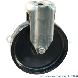 Protempo serie 65-37 bok apparatenwiel boutgat RVS gaffel grijze PP velg electrisch geleidend TPE loopvlak 125 mm glijlager 565.121.370.000