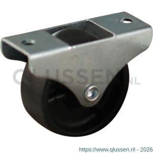 Protempo serie 65-52 bok apparatenwiel plaatbevestiging stalen gaffel zwart PP 25 mm glijlager 565.251.526.000