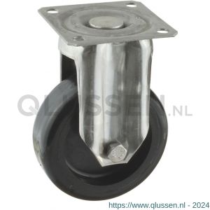 Protempo serie 65-37 bok apparatenwiel plaatbevestiging RVS gaffel grijze PP velg electrisch geleidend TPE loopvlak 75 mm glijlager 565.751.376.000