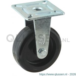 Protempo serie 65-60 bok apparatenwiel plaatbevestiging stalen gaffel zwart PP 75 mm glijlager 565.751.606.000
