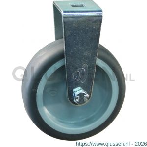 Protempo serie 68-60 bok apparatenwiel boutgat stalen gaffel grijze PA velg TPE band 100 mm glijlager 68 60 568.101.600.000