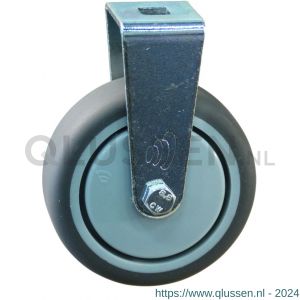 Protempo serie 68-60 bok apparatenwiel boutgat stalen gaffel grijze PA velg TPE band 100 mm kogellager 68 60 568.106.600.000