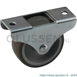 Protempo serie 68-52 bok apparatenwiel plaatbevestiging stalen gaffel grijze PP velg TPE band 50 mm glijlager 568.501.526.000