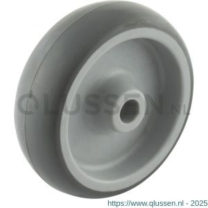 Protempo serie 69 apparatenwiel los grijze PP velg grijze TPE band 150 mm glijlager 669.151.120.000