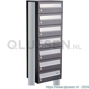 Allux Hive set postkast staal verzinkt gepoedercoat 1-breed 7-hoog op statief antraciet 40030065_1x7s