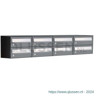 Allux Hive set postkast staal verzinkt gepoedercoat 4-breed 2-hoog antraciet 40030065_4x2