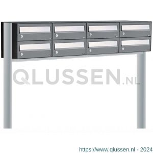 Allux Hive set postkast staal verzinkt gepoedercoat 4-breed 2-hoog op statief antraciet 40030065_4x2s