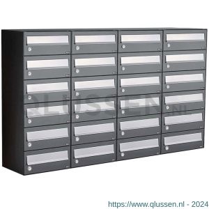 Allux Hive set postkast staal verzinkt gepoedercoat 4-breed 6-hoog antraciet 40030065_4x6