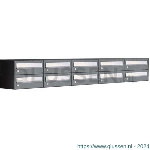 Allux Hive set postkast staal verzinkt gepoedercoat 5-breed 2-hoog antraciet 40030065_5x2