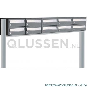 Allux Hive set postkast staal verzinkt gepoedercoat 5-breed 2-hoog op statief antraciet 40030065_5x2s