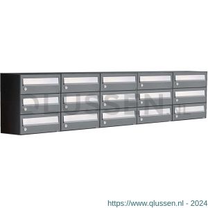 Allux Hive set postkast staal verzinkt gepoedercoat 5-breed 3-hoog antraciet 40030065_5x3