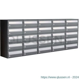 Allux Hive set postkast staal verzinkt gepoedercoat 5-breed 5-hoog antraciet 40030065_5x5