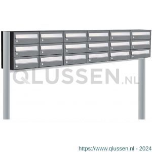 Allux Hive set postkast staal verzinkt gepoedercoat 6-breed 3-hoog op statief antraciet 40030065_6x3s