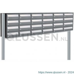 Allux Hive set postkast staal verzinkt gepoedercoat 6-breed 4-hoog op statief antraciet 40030065_6x4s