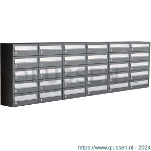 Allux Hive set postkast staal verzinkt gepoedercoat 6-breed 5-hoog antraciet 40030065_6x5